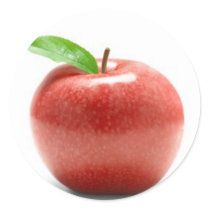 Red Apple Round Stickers