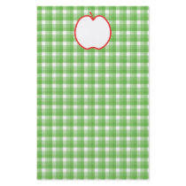 Red Apple. With Green and White Check Background. Personalized Flyer