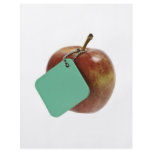 Red apple with green tag flyer