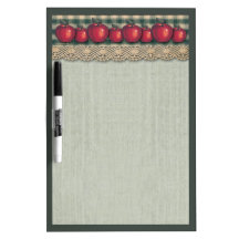 Red  Apples Green Plaid Dry-Erase Boards