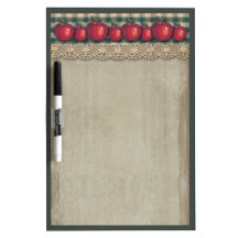 Red  Apples Green Plaid Dry Erase Whiteboards