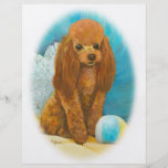 Red Apricot Poodle with Ball Flyer