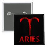 Red Aries Horoscope Symbol Button