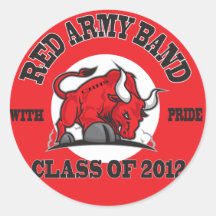 RED ARMY CLASS OF  2012 ROUND STICKERS