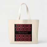 Red art nouveau abstract art personalized tote bag