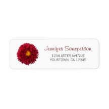 Red Aster Return Address Labels