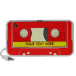 Red Audio cassette with your text speakers