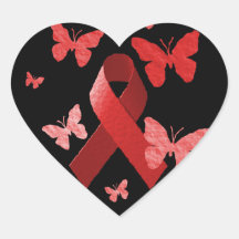 Red Awareness Ribbon Stickers