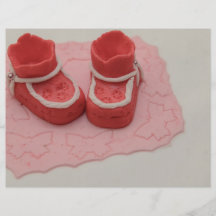 Red baby shoes cake ornament flyers