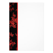 Red Bamboo Leaves Invitation