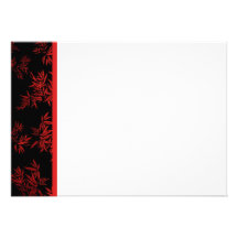 Red Bamboo Leaves Panel Invitation