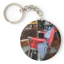 Red Barber Chair Keychain