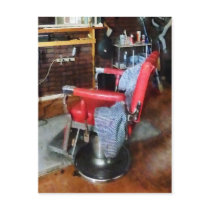 Red Barber Chair Post Cards