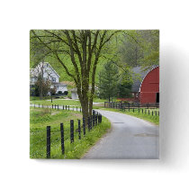Red barn and farm house near Berlin, Ohio. Button