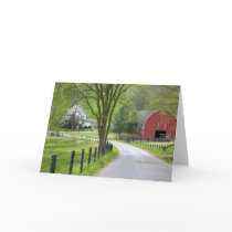 Red barn and farm house near Berlin, Ohio. Cards