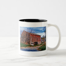 Red Barn. Blue Sky. Coffee Mugs