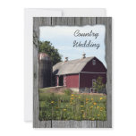 Red Barn Country Wedding Announcement invitations