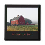 Red Barn in Fog magnets