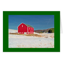 Red Barn in Snow Cards