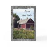 Red Barn Save the Date Wedding Announcement Card