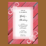 Red Barn Wood Country Birthday Party Invitation invitations
