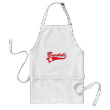 Red Baseball Logo Apron