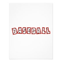 Red Baseball Logo Personalized Announcement