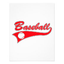 Red Baseball Logo Personalized Announcement
