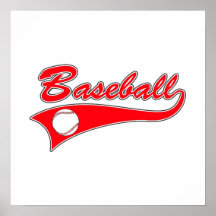 Red Baseball Logo Poster