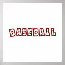 Red Baseball Logo Posters