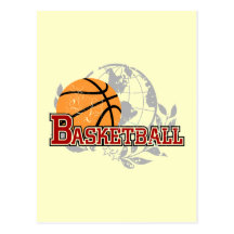 Red Basketball Tshirts and Gifts Postcards