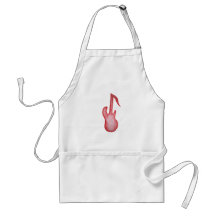 Red bass music note in crayon apron