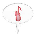 Red bass music note in crayon cake picks