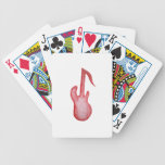 Red bass music note in crayon playing cards