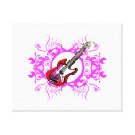 Red Bass Pink Floral Circle Blk Design Gallery Wrap Canvas