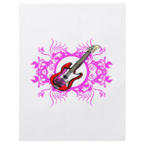 Red Bass Pink Floral Circle Blk Design
