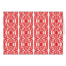 Red Batik Design Card