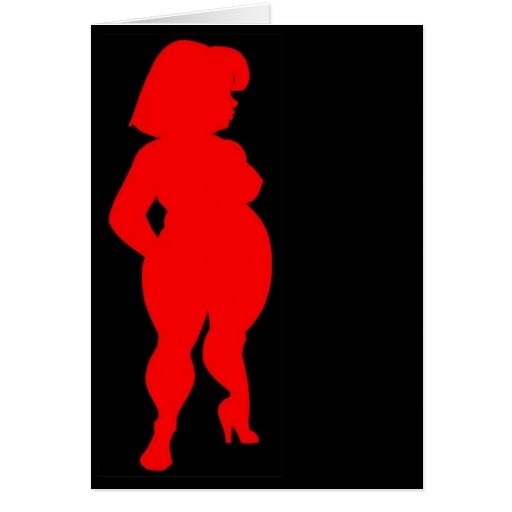 Red Bbw Silhouette Greeting Card Zazzle