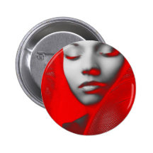 Red Beauty mirrored Pinback Buttons