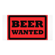 red beer wanted icon photo card template