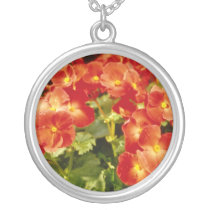 Red Begonia X Rex Cultorum (Rex Begonia) flowers Custom Necklace