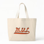 Red & Beige Tote Bag With M.U.L Logo