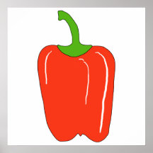 Red Bell Pepper. Whole. Print
