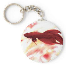 Red Betta Fish Keychain