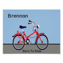 Red Bicycle and Road Name Customizable Photographic Print