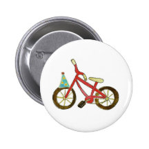 Red Bicycle Birthday Hat Pins