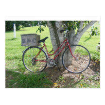 Red bicycle postcard