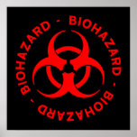 Red Biohazard Symbol Poster