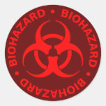 Red Biohazard Symbol Sticker