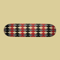 Red Black and Grey Argyle skateboards